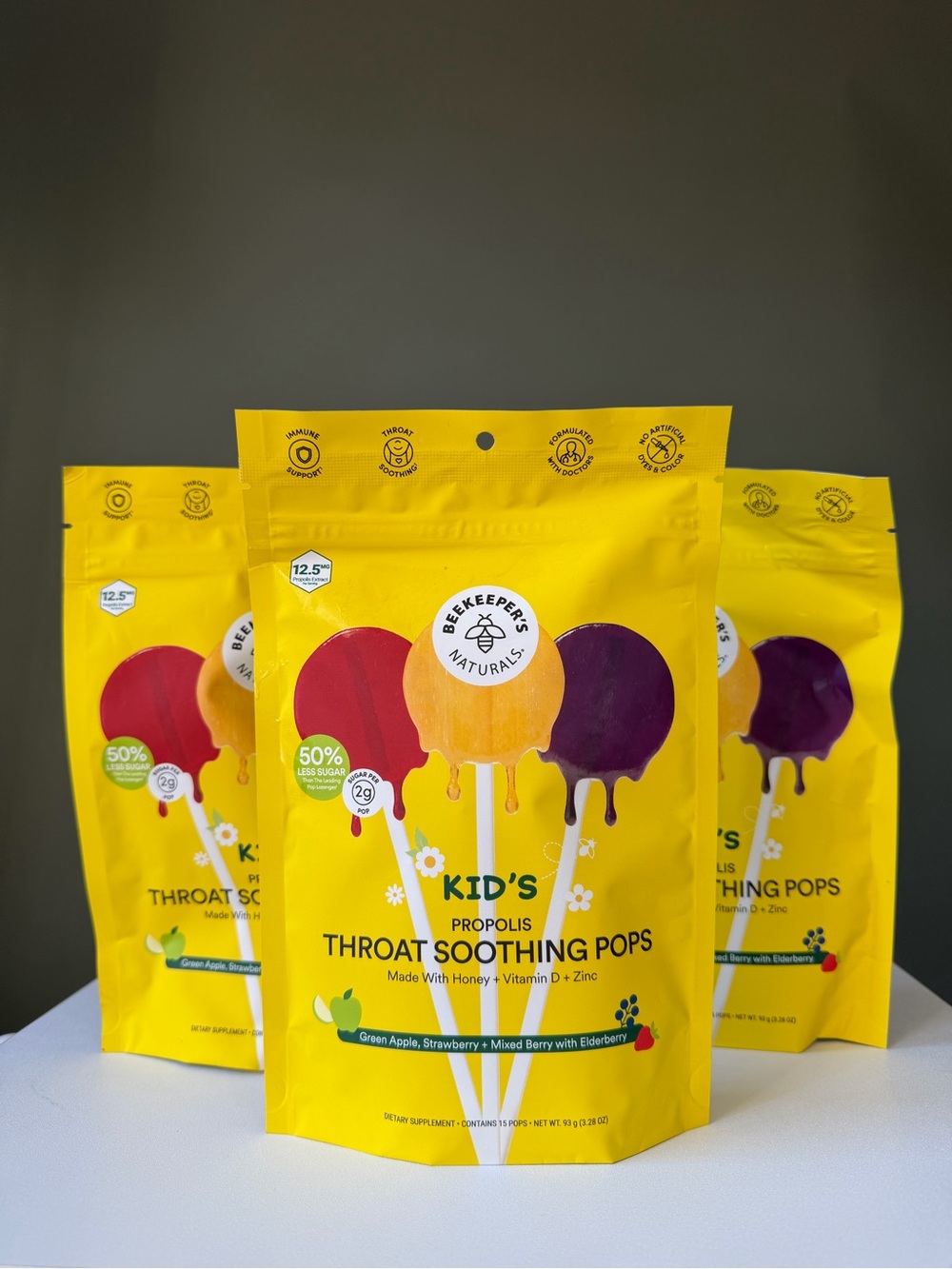 Beekeepers naturals Kid's Throat Soothing Pops bundle of 3 NIB